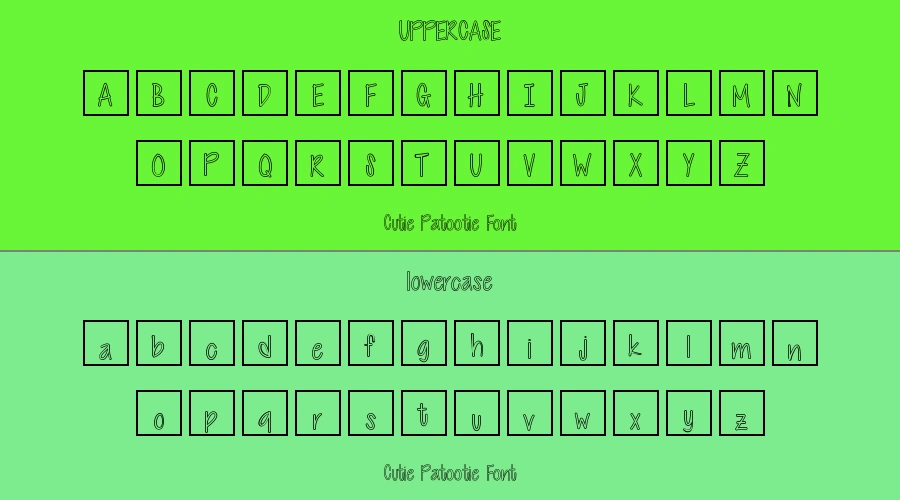 Cutie Patootie Font Preview