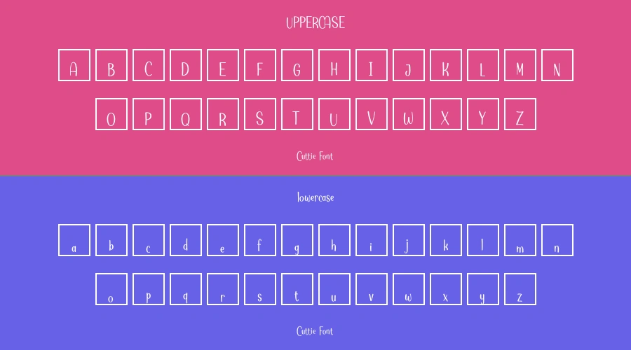 Cuttie Font Preview