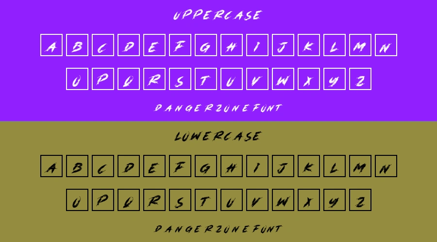 D A N G E R Z O N E Font Preview
