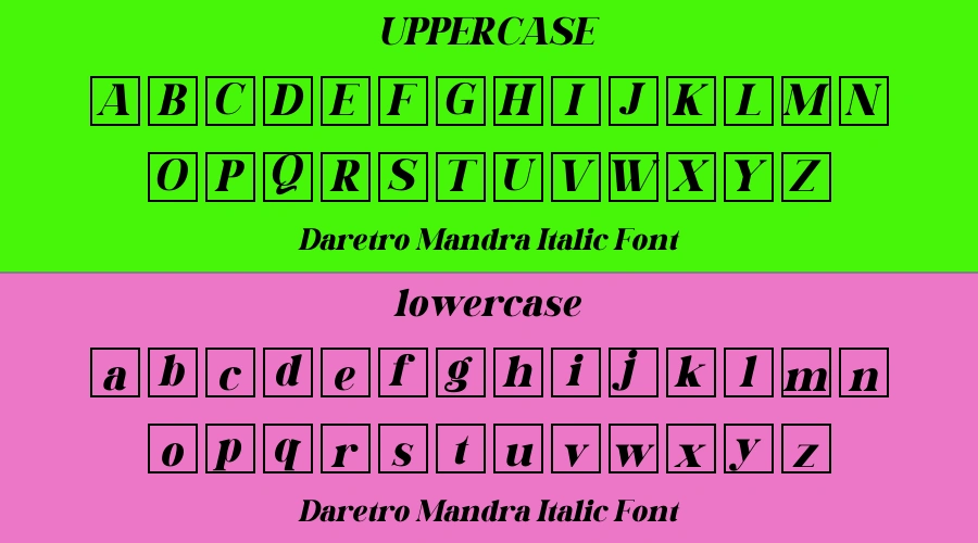 Daretro Mandra Italic Font Preview