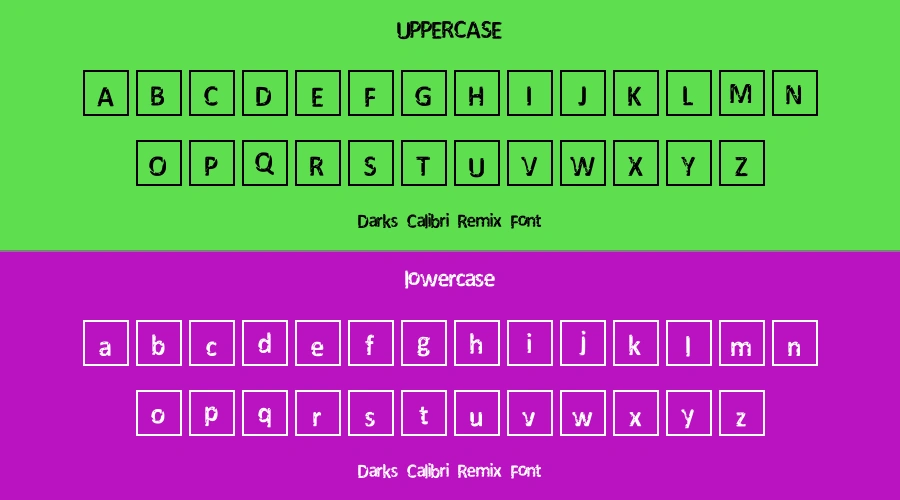 Darks Calibri Remix Font Preview