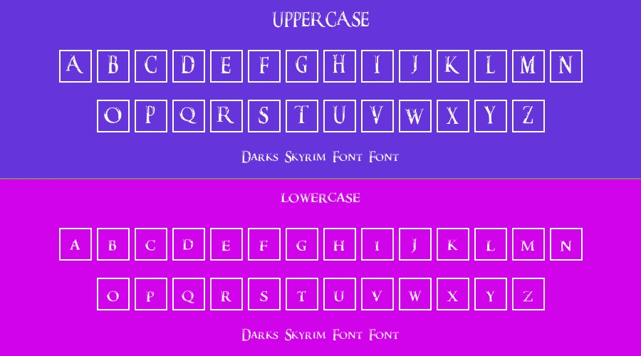 Darks Skyrim Font Font Preview