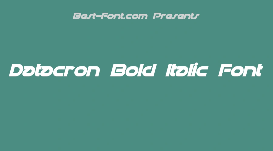 Datacron Bold Italic Font
