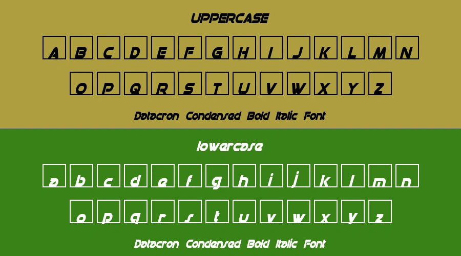 Datacron Condensed Bold Italic Font Preview