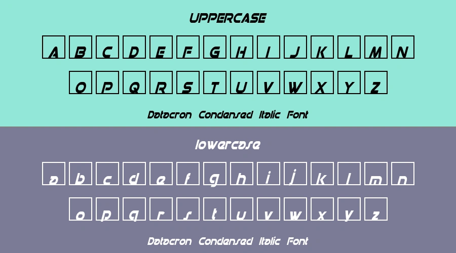 Datacron Condensed Italic Font Preview