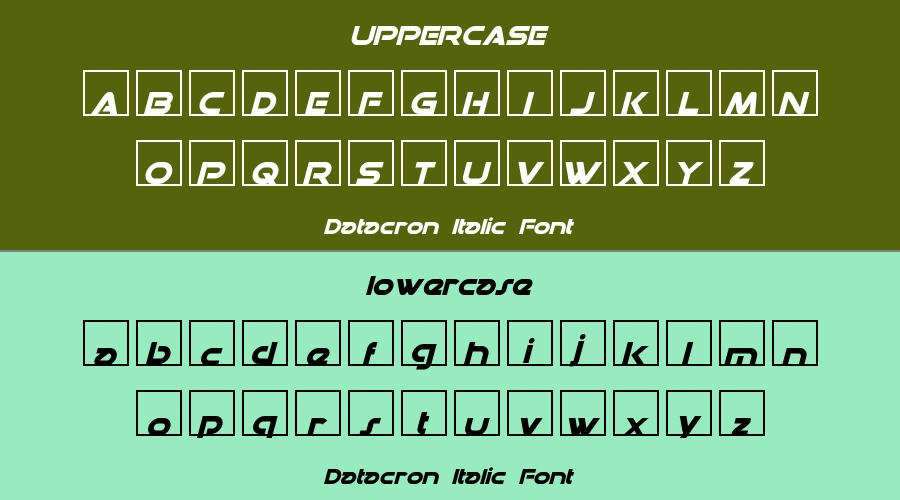 Datacron Italic Font Preview