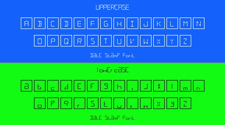 Date Stamp Font Preview