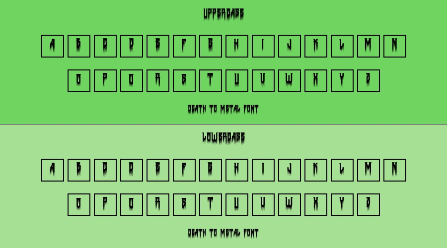 Death to Metal Font Preview