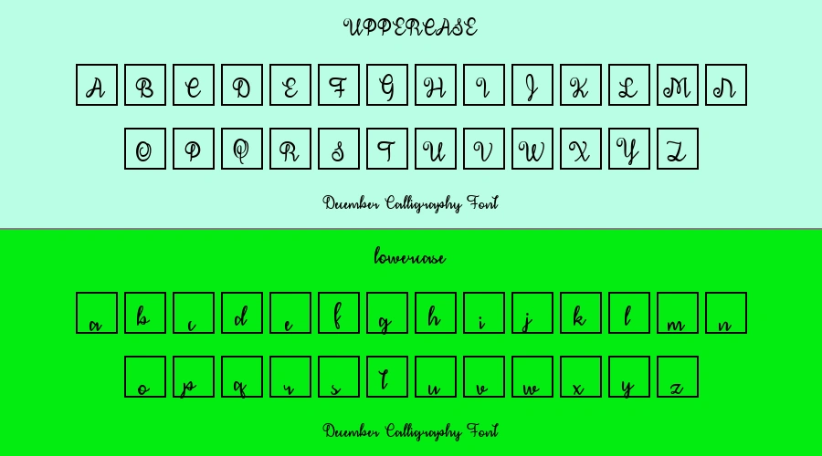 December Calligraphy Font Preview