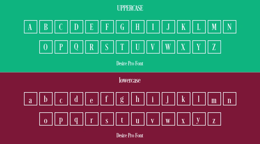 Desire Pro Font Preview