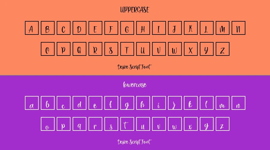 Desire Script Font Preview