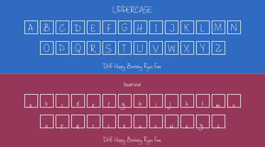 DHF Happy Birthday Ryan Font Preview