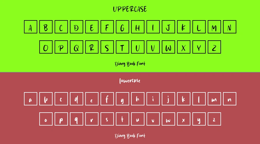 Diary Book Font Preview