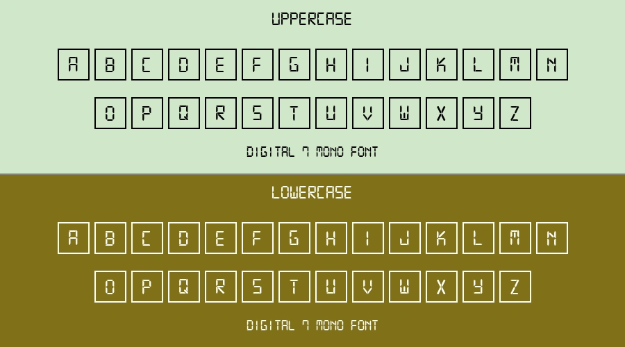 Digital 7 Mono Font Preview
