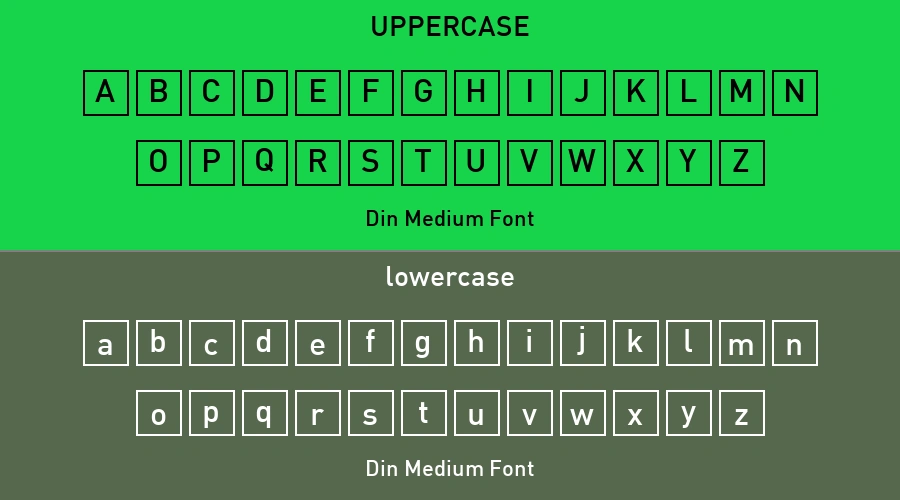 Din Medium Font Preview