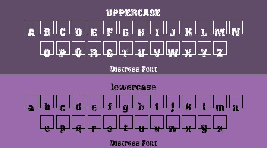 Distress Font Preview