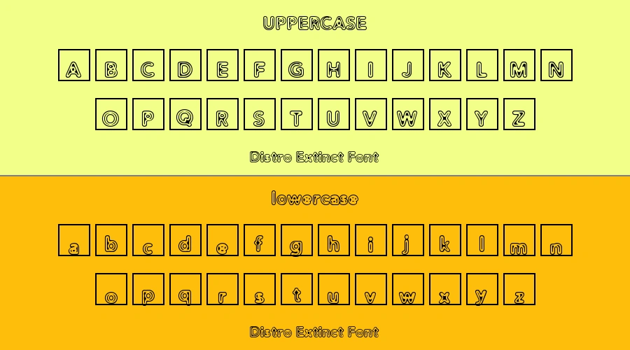 Distro Extinct Font Preview