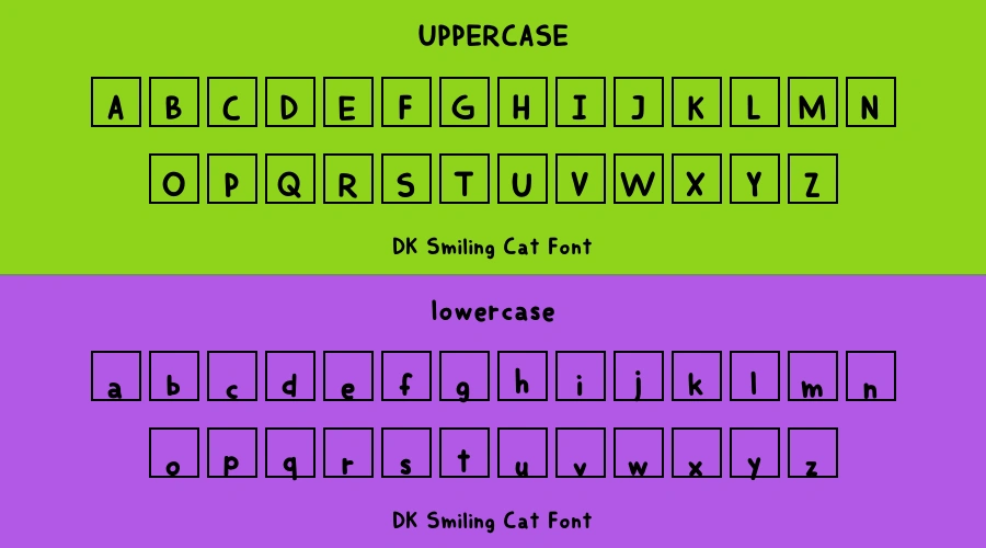 DK Smiling Cat Font Preview