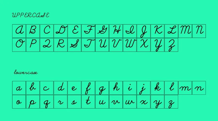 D'nealian Cursive Font Preview