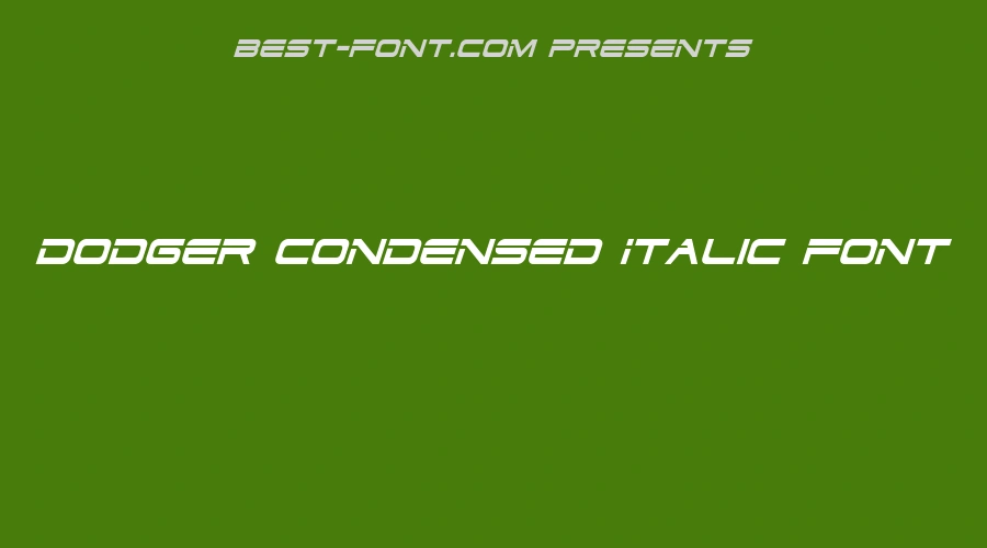 Dodger Condensed Italic Font