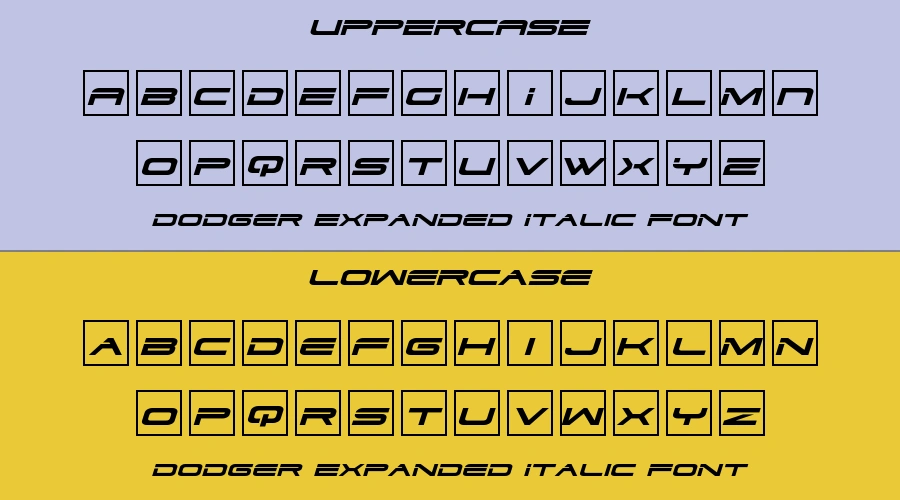 Dodger Expanded Italic Font Preview