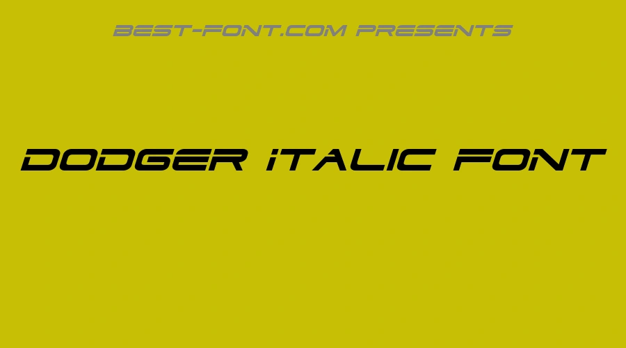 Dodger Italic Font