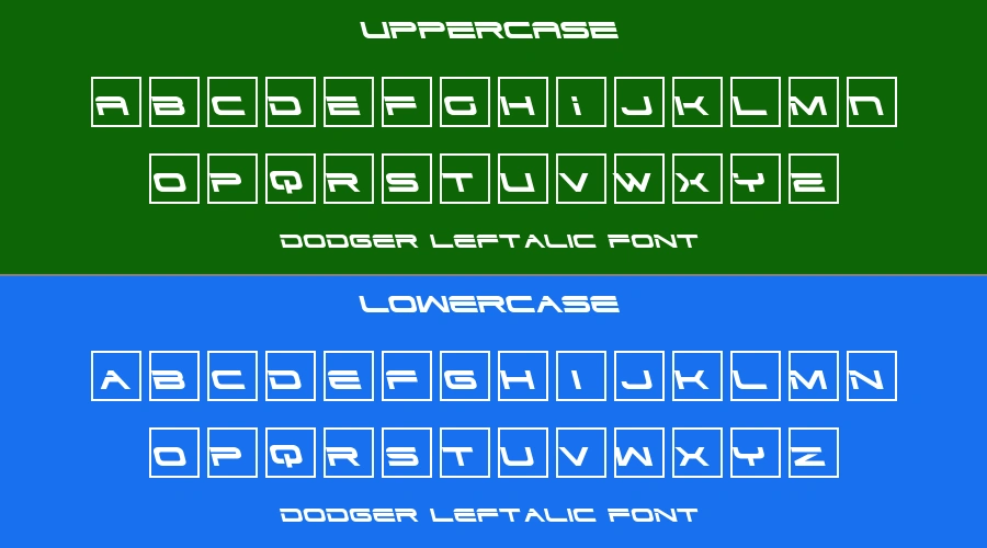 Dodger Leftalic Font Preview