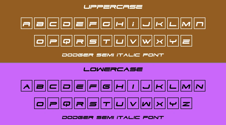 Dodger Semi Italic Font Preview