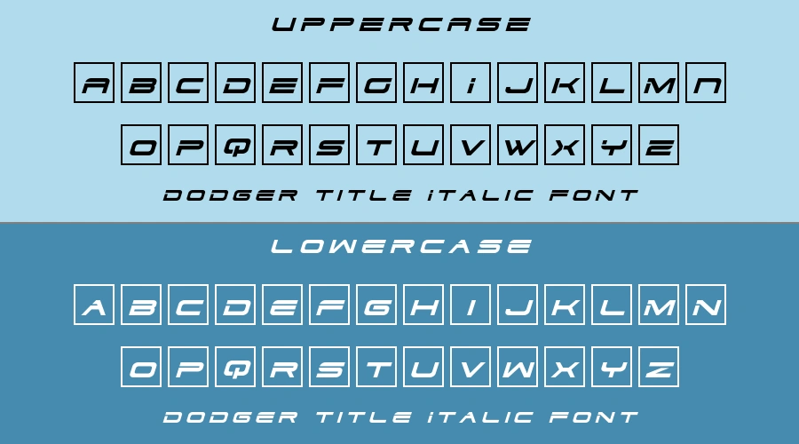 Dodger Title Italic Font Preview