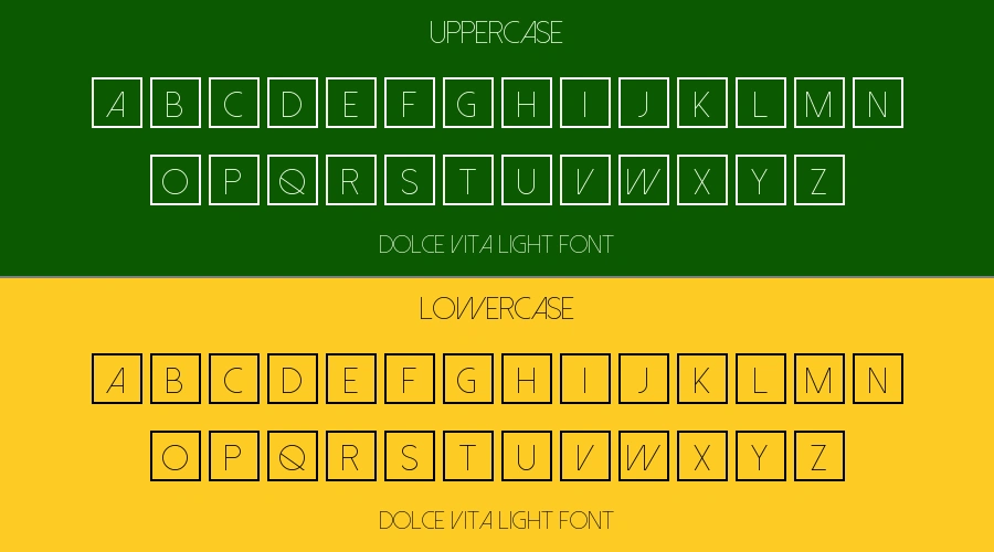 Dolce Vita Light Font Preview