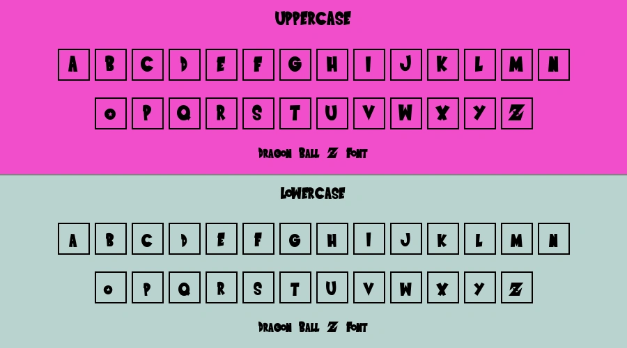 Dragon Ball Z Font Preview