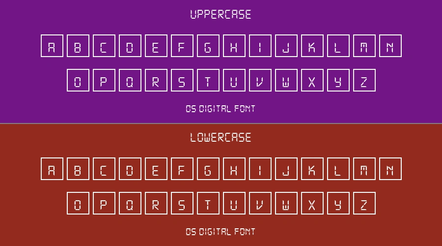 Ds Digital Font Preview