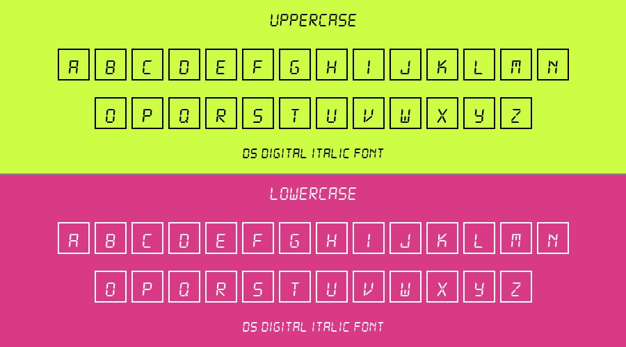 Ds Digital Italic Font Preview