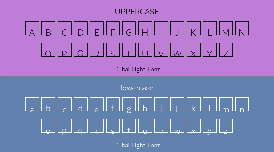 Dubai Light Font Preview
