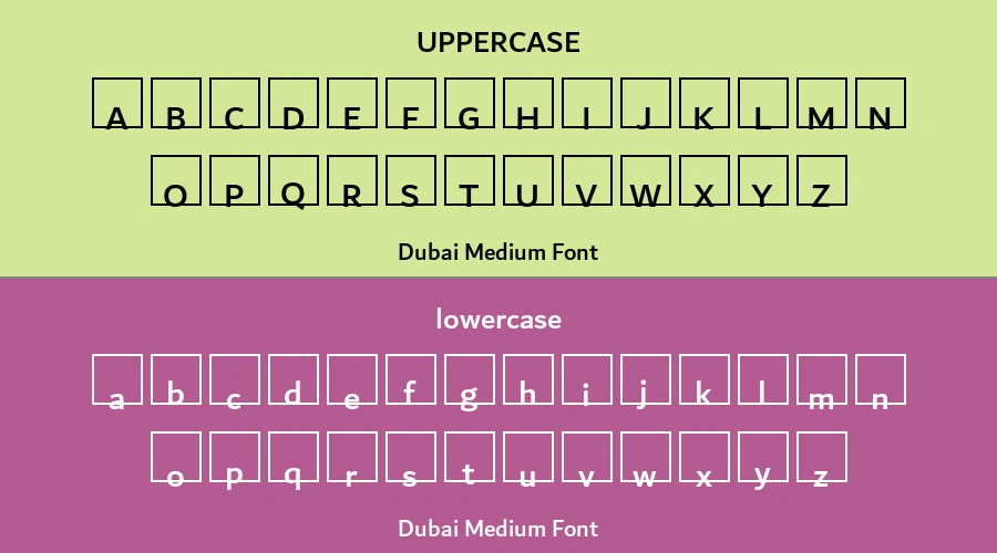 Dubai Medium Font Preview