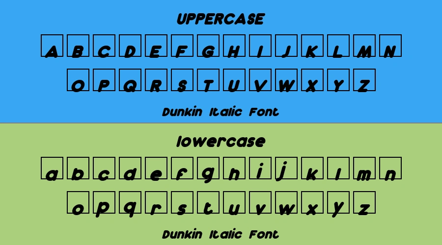 Dunkin Italic Font Preview