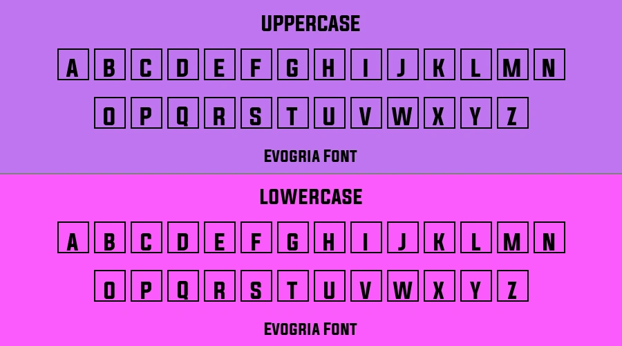 Evogria Font Preview