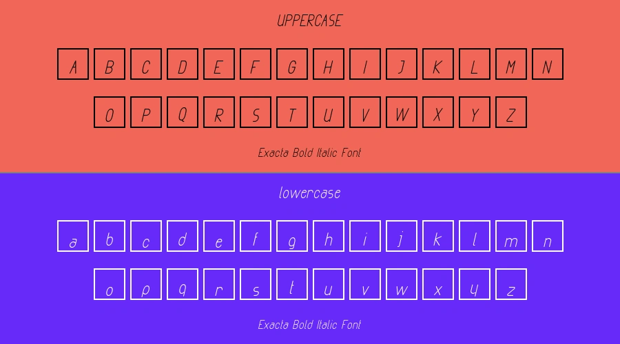 Exacta Bold Italic Font Preview