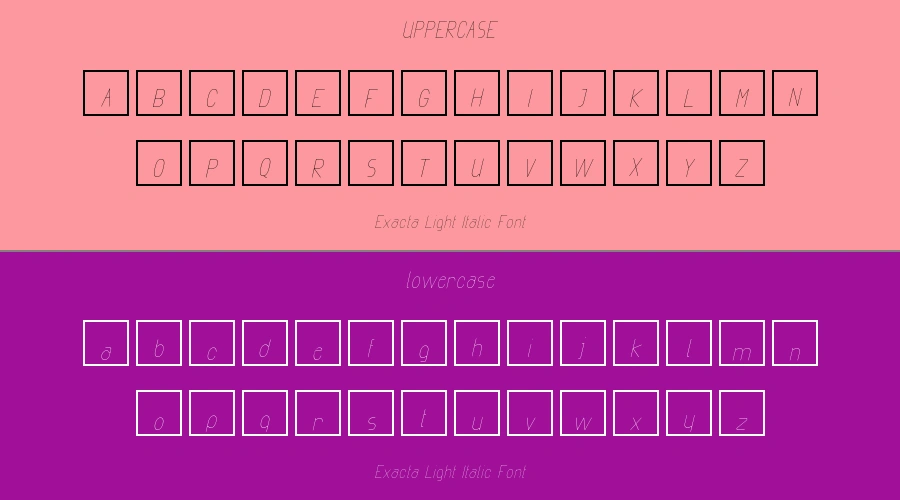 Exacta Light Italic Font Preview