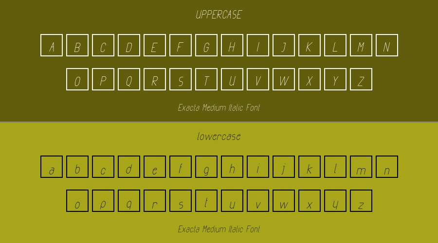 Exacta Medium Italic Font Preview