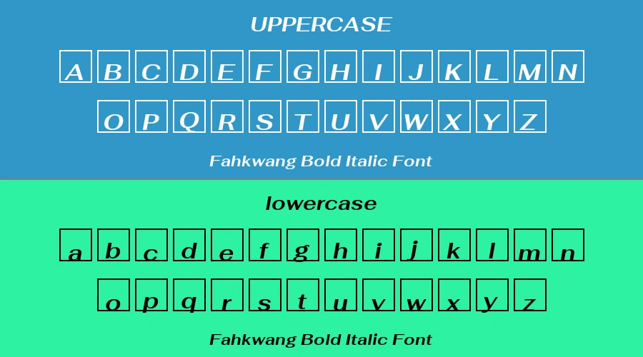 Fahkwang Bold Italic Font Preview