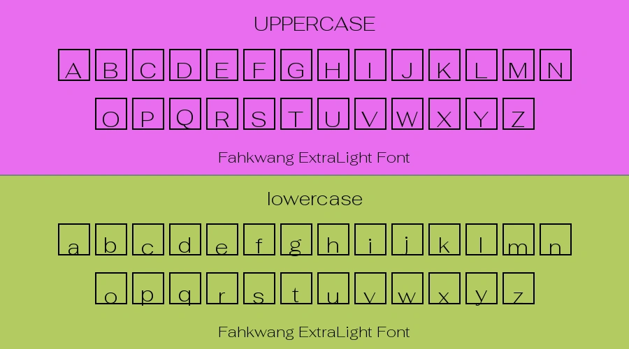 Fahkwang ExtraLight Font Preview
