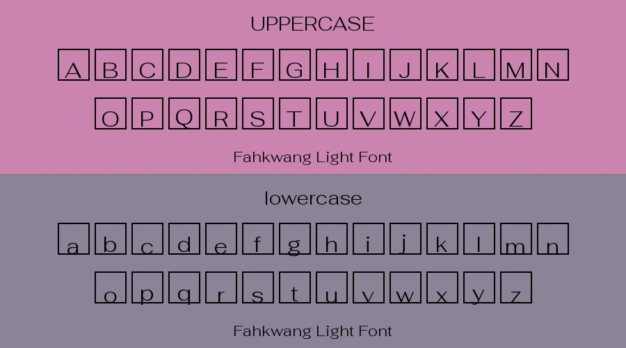 Fahkwang Light Font Preview