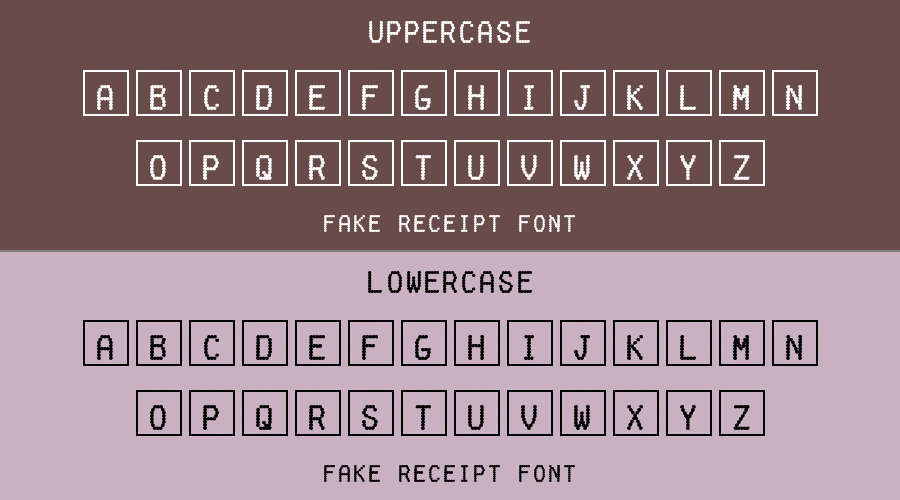 Fake Receipt Font Preview