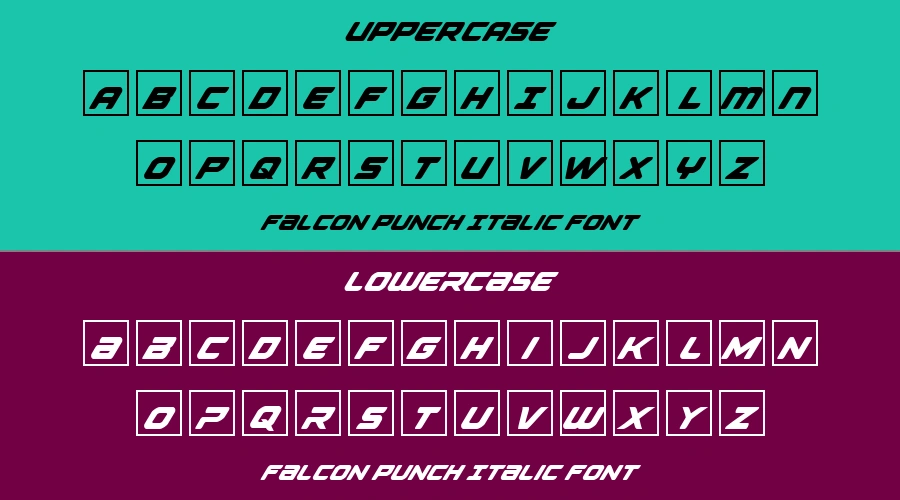 Falcon Punch Italic Font Preview