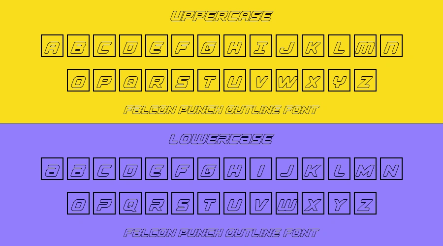 Falcon Punch Outline Font Preview