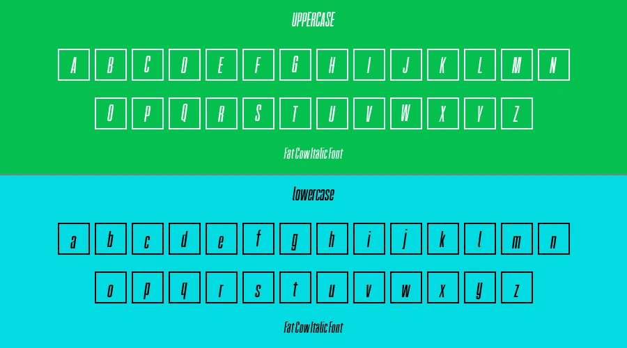 Fat Cow Italic Font Preview