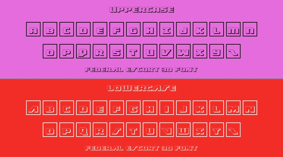 Federal Escort 3D Font Preview