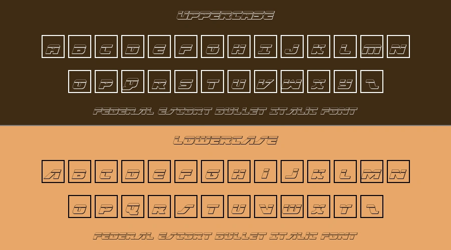 Federal Escort Bullet Italic Font Preview