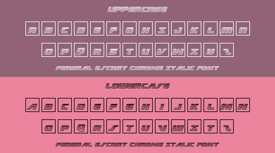 Federal Escort Chrome Italic Font Preview